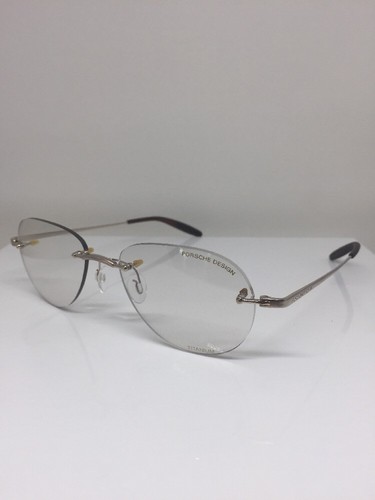 Pre-owned Porsche Design P7003 Titanium Eyeglasses C. A Satin Gold P 7003 Eyewear 52mm In Clear Demo Lenses