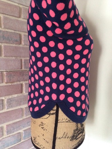 Gap Kids Sweater Navy Blue Pink Polka Dot Long Sleeve Child XXL 14/16 Cotton