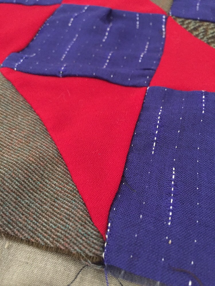 48 Early 1900s Wool Fabric Quilt Blocks In Excellent Condition