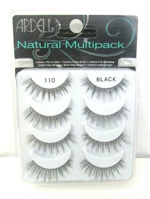 Ardell Natural Multipack Eyelashes 110 Black 4 Pair NEW
