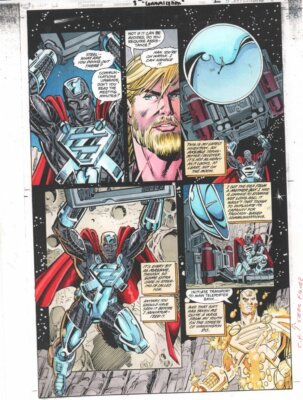 JLA Showcase 80-Page Giant #1 p.2 Color Guide Art Steel Aquaman by John Kalisz