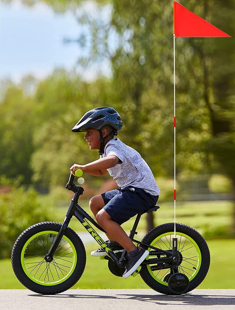 2 Pack Bike Flag with Mounting Pole Bike Trailer Safety Flag Flag Display Holder