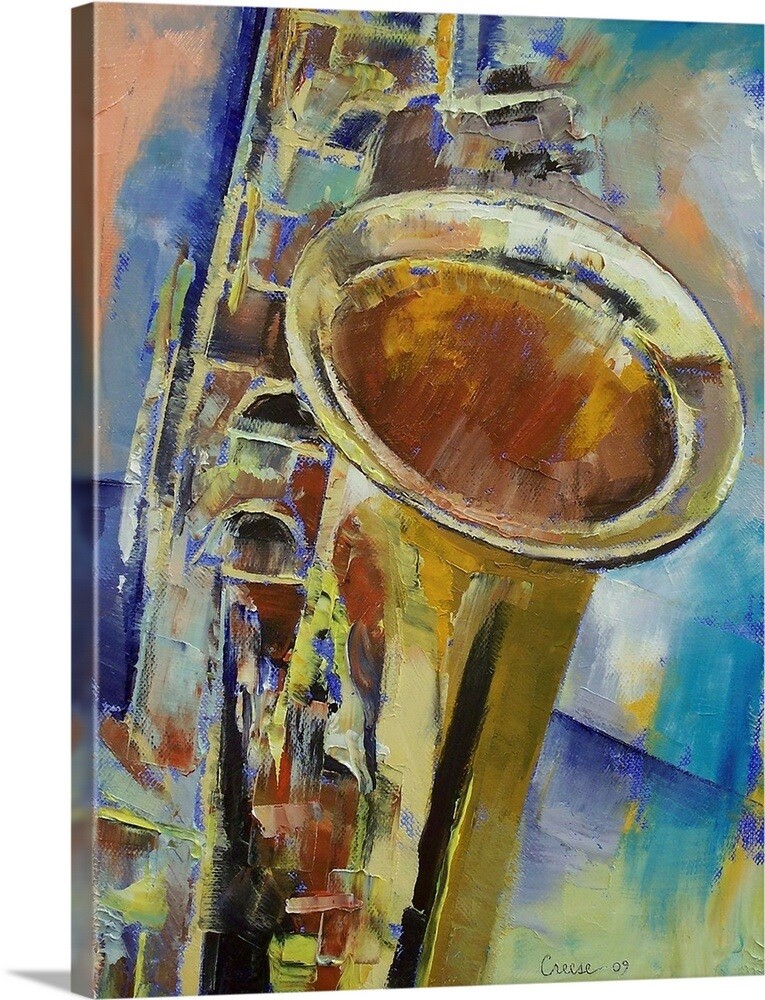 Saxophone Canvas Wall Art Print, Jazz Home Decor eBay