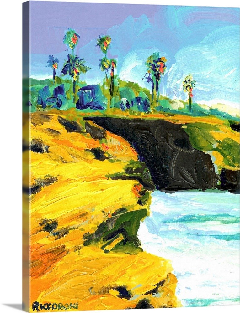 Sunset Cliffs Ocean Beach San Diego Canvas Wall Art Print Coastal Home Decor Ebay