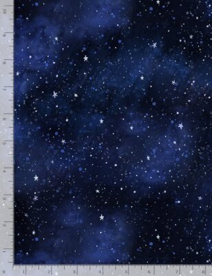 Bunnies Bay Fabric | White Star on Dark Blue | Timeless Treasures YARD