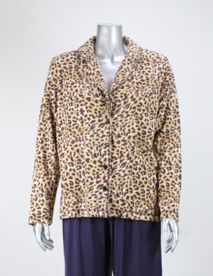 Charter Club Intimates New Brown Leopard Pajama Top Msrp $29