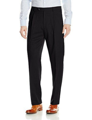 Hart Schaffner Marx Mens New $125 UNHEMMED Suit Dress Pants Slacks 38R 38w Black