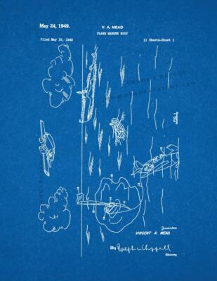Plane Marker Buoy Patent Print Blueprint