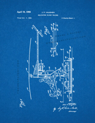 Helicopter Flight Trainer Patent Print Blueprint