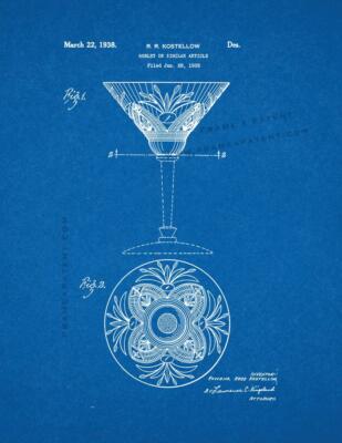 Goblet Patent Print Blueprint