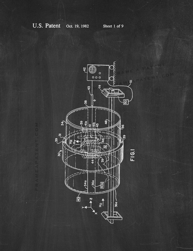 MRI Machine Patent Print Chalkboard