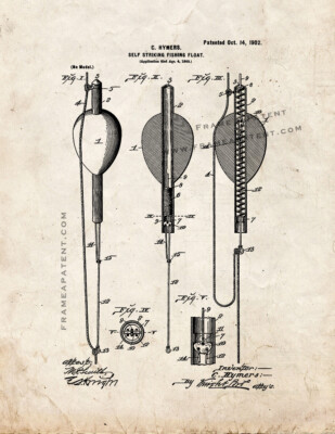 Self-striking Fishing-float Patent Print Old Look
