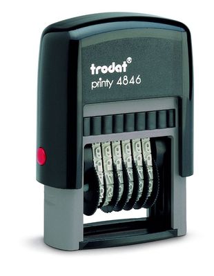 Trodat Printy 4846 Self-Inking 6 Band Number Stamp, Black Ink