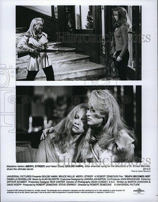 1992 Press Photo Meryl Streep Actress Goldie Hawn Death Becomes Her Movie Film
