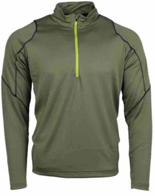 

Page - Tuttle Coverstitch Quarter Zip Layered Pullover Mens Green Casual Athlet, Зеленый, Page - Tuttle Coverstitch Quarter Zip Layering Pullover