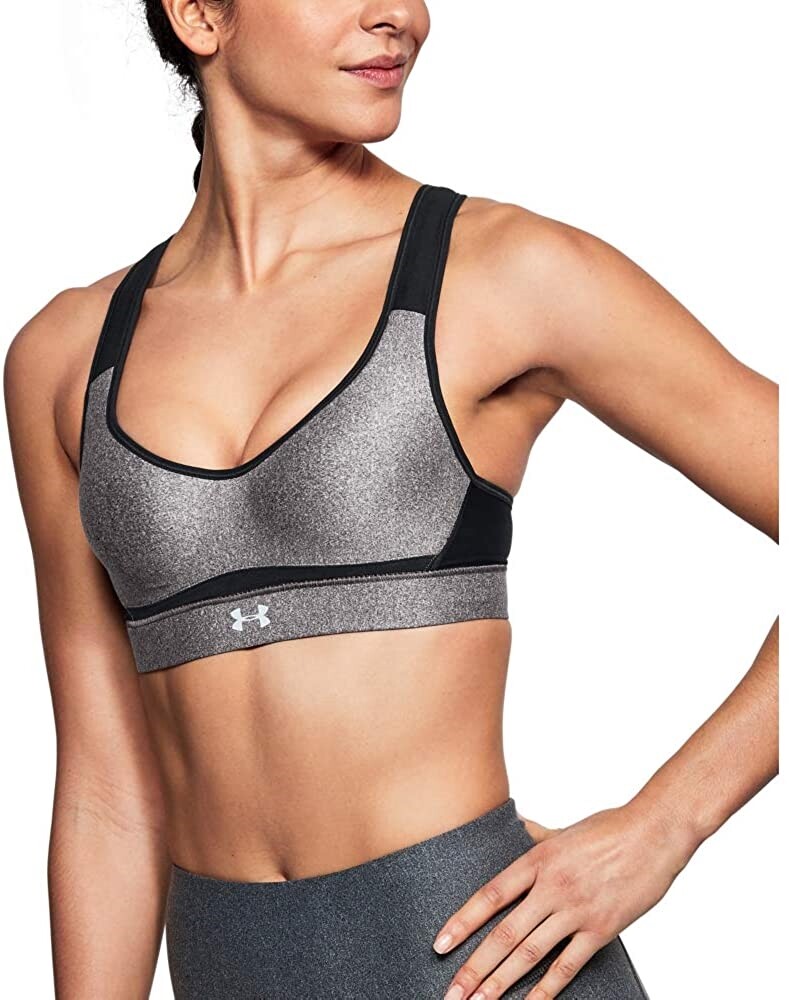 Under Armour 267484 Women's Warp Knit High Impact Heather Bra Charcoal Size 36D