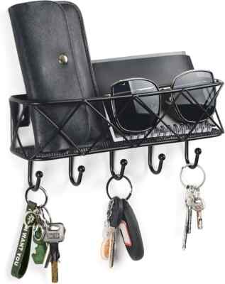 HappyHapi Key Holder for Wall Decorative, Entryway Key Hooks, Wall Mounted Key R