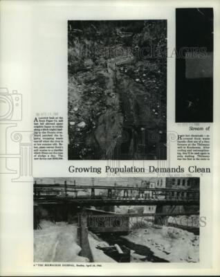 1966 Press Photo Scott Paper Co. mill causes water pollution in Wisconsin river