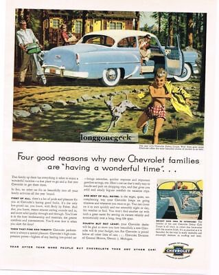 1954 Chevrolet Chevy Blue Delray 2-door Coupe Automobile Car art Vintage Print A
