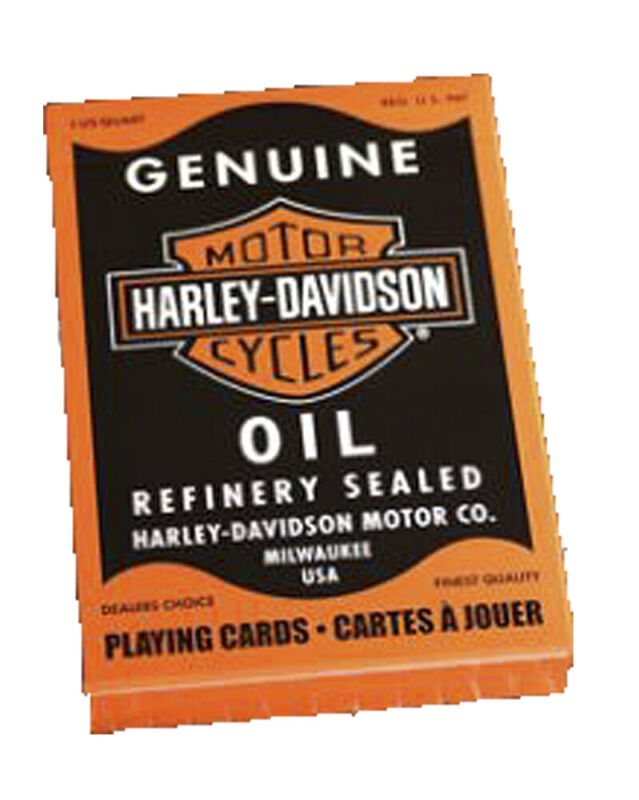 Harley-Davidson Black & Orange Oil Refinery Bar & Shield Playing Cards 639-CARD