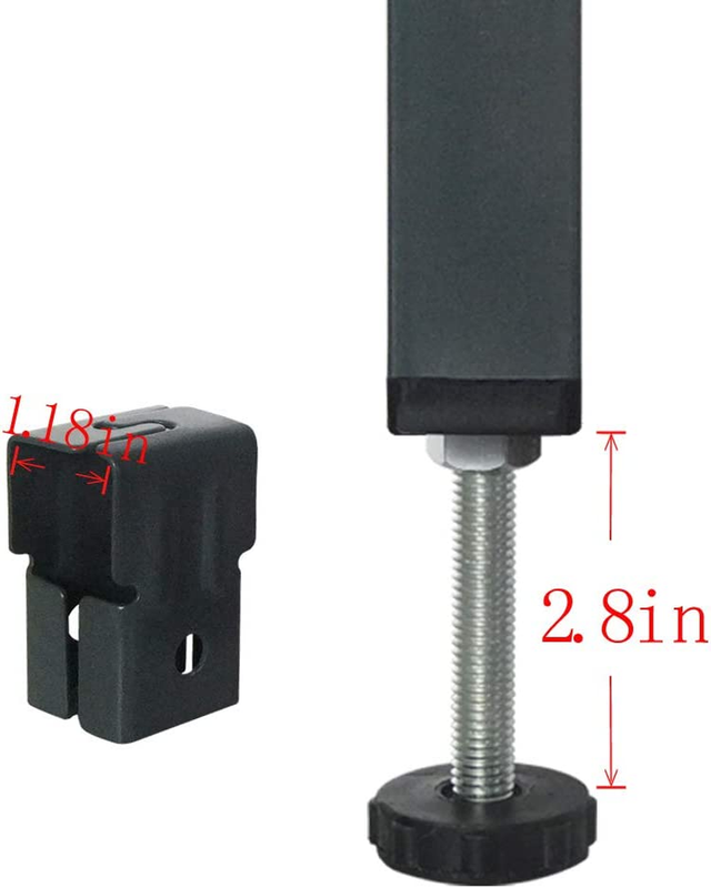 2PCS Metal Furniture Legs Adjustable Height Heavy Duty Bed Center Frame Slat Sup