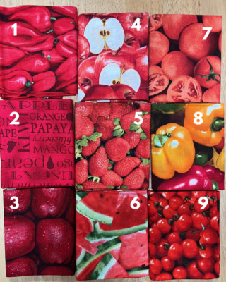 Second Lot of Fruit and Vegetable Fabric Fat Quarters - You Choose
