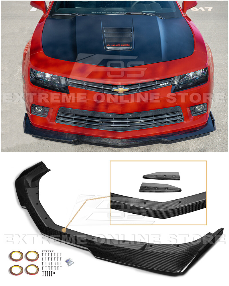 ZL1 1LE Style Carbon Fiber Front Bumper Lip Splitter For Camaro SS 6 Gen 14-15