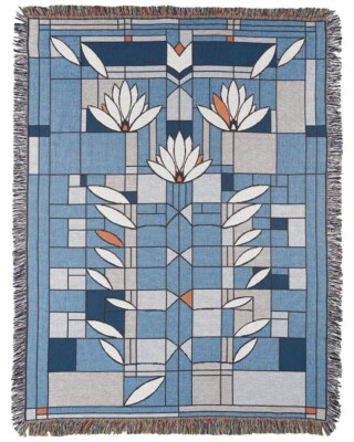 Frank Lloyd Wright Waterlilies Tapestry Throw Blanket
