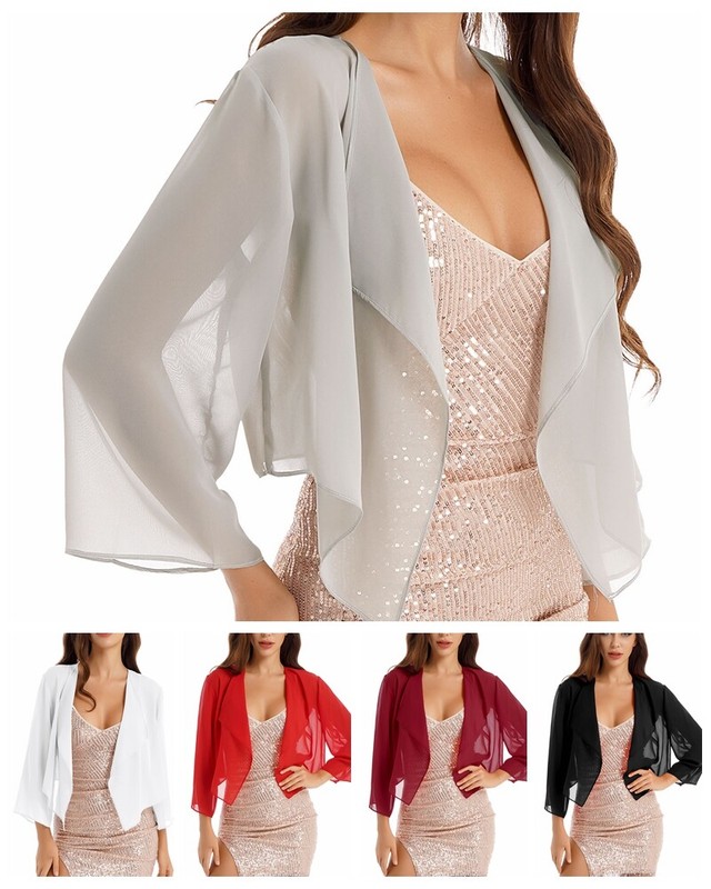 Purple Wine #38 Sheer Cardigan, Formal Evening Shrug, 3/4 Or Long Sleeve Sheer Bolero, Wedding Bolero, Ballet Wrap Avail In 20 Colors - Foto 7