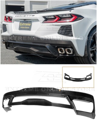 For 20-Up Corvette C8 Factory CARBON FIBER Rear Bumper Lower Diffuser Quad Exit