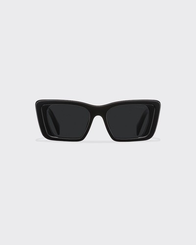 Pre-owned Prada Symbole Pr 08ys 1ab5so Black Silver Grey Lens Women Sunglasses In Grey Shaded