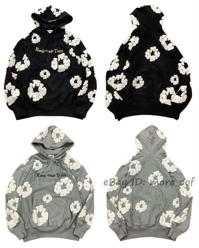 READYMADE Vintage Kapok Print Graffiti Embroidered Hoodie