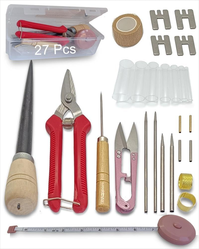 Upgrade 27 Pcs Basket Weaving Supplies, Basket Weaving Kits with User-Friendly D