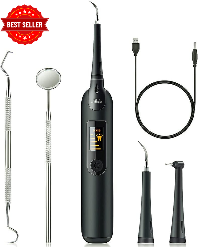 Electric Dental Calculus Tartar Remover Tooth Stain Cleaner LED USB Rechargeable
