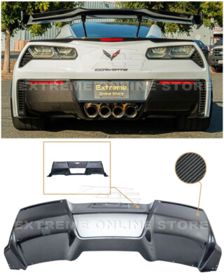 For 14-19 Corvette C7 GM Factory CARBON FIBER Rear Lower Bumper Diffuser