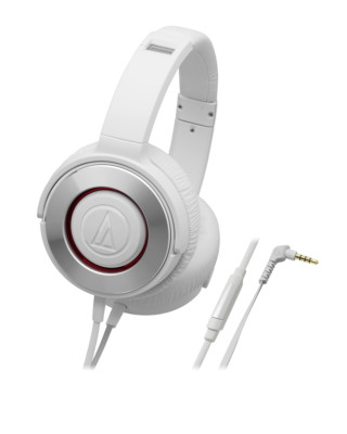 Audio-Technica   WS550iS White Solid Bass Headphones with mic/remote Authorized