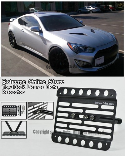 For 10-Up Hyundai Genesis Coupe 2Dr Front Tow Hook Mount License Plate Bracket