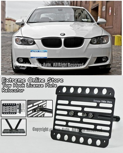 For 11-13 BMW E92/93 M-sport Front Tow Hook License Plate Relocator Bracket