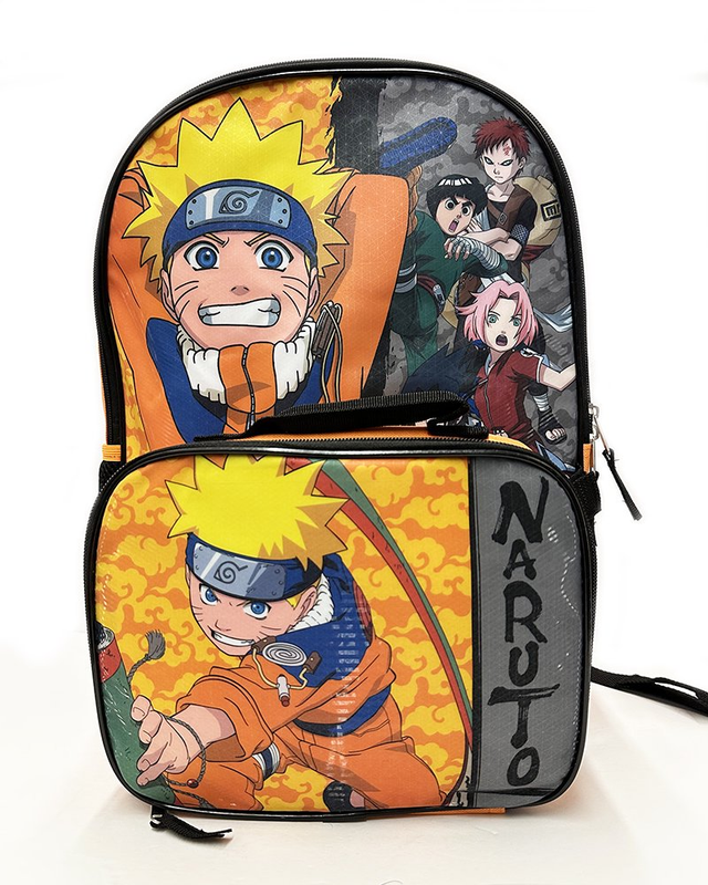 Naruto Anime Character Print16" Backpack with Lunch Bag Set for Boys Back school