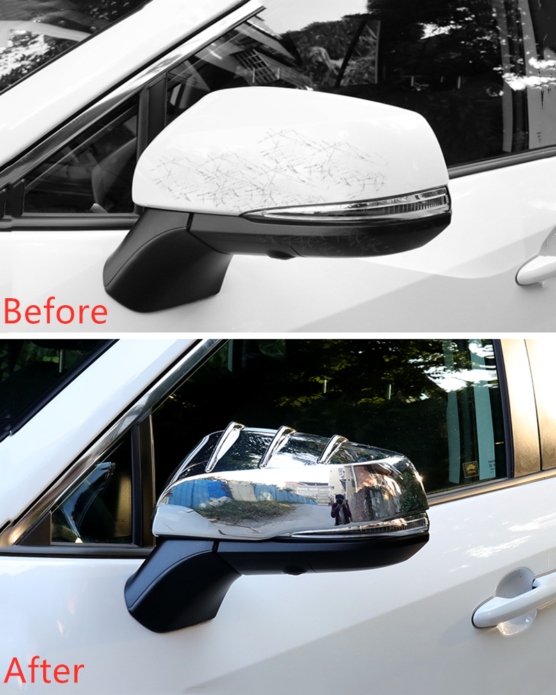 For Toyota RAV4 20192020 Chrome Rearview Side Door Mirror Cover Trim