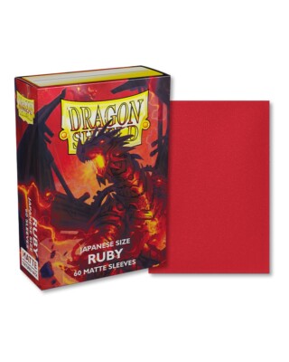 (60-Pack) Dragon Shield Card Sleeves RUBY MATTE Small/Mini Size Japanese/Yugioh