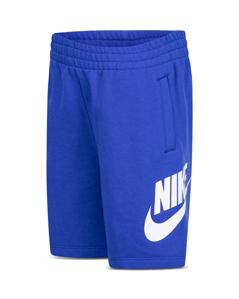Nike Sportswear Club French Terry Shorts Boys 7 Game Royal Elastic Waist Pull On - Picture 1 of 18
