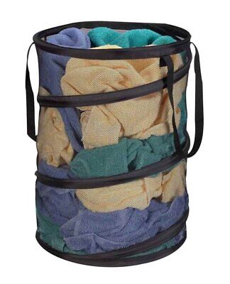 Household Essentials 2026 Pop-Up Collapsible Mesh Laundry Hamper | Black