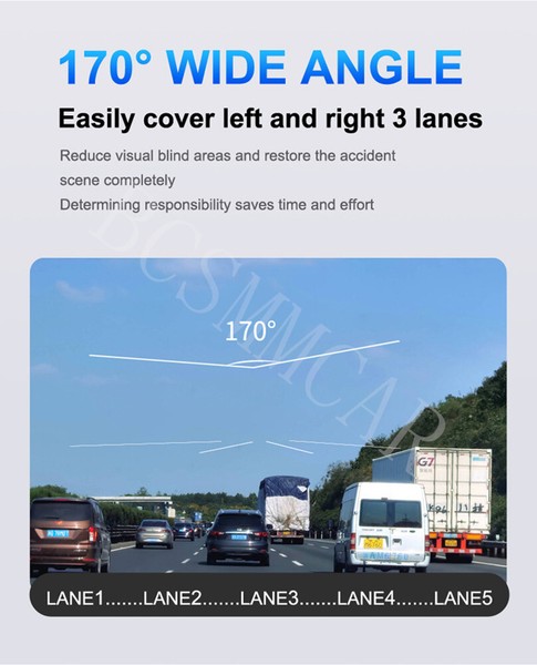 3 Channel Dash Cam Three Way Hidden Cam Car Front Rear Dual Lens Recording 2K HD - Image 10
