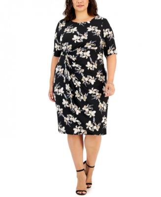 New $79 Connected Apparel  Women's Knee Length Half Sleeve Sheath Dress A4511