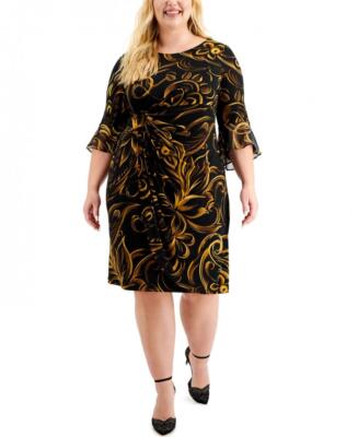 New $79 Connected Apparel  Women's Knee Length Half Sleeve Sheath Dress A4796