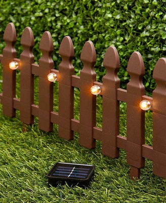 6-Ft. Solar Light Border Fence Panels Garden Yard Art Lawn Outdoor D&eacute;cor