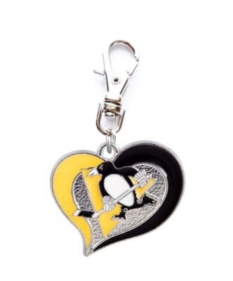 PITTSBURGH PENGUINS HOCKEY CHARM ZIPPER PULL PURSE WALLET DOG CAT PET COLLAR ETC