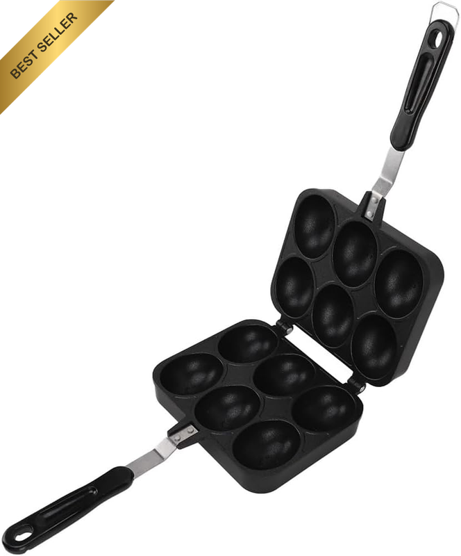 Takoyaki Maker, 6-Hole Double-Sided Non-Stick Octopus Grill Pan, Aluminum Pancak