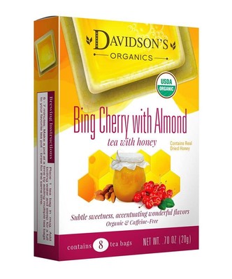 Organics, Bing Cherry with Almond, 8-count Tea Bags, Pack of 12